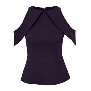 Safiyaa Midnight Navy Cold Shoulder Top